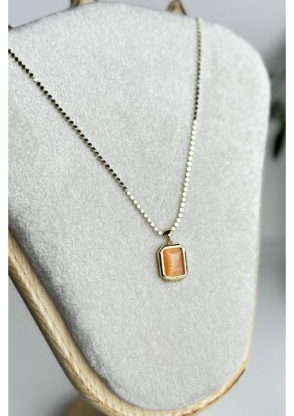 Premium Seri Cat's Eye Tasarım Plaka Model 60 cm Ezme Zincirli Kadın Çelik Kolye 14 K Altın - 60 cm fiyatları