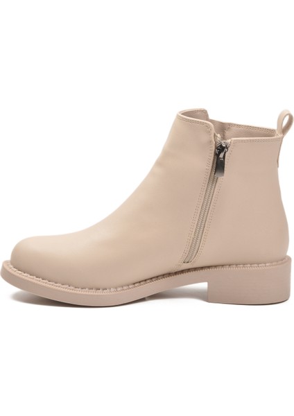 Bej Cilt Polarlı Kaymaz Taban Kadın Topuklu Bot 224581 Z fırsatları