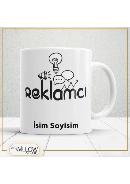 Reklamcı Temalı Porselen Kupa Bardak,hediyelik,yüksek Kalite,meslekler Temalı