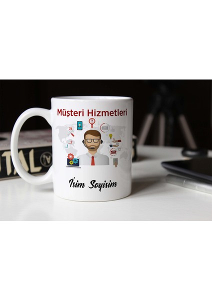 Müşteri Hizmetleri Temalı Porselen Kupa Bardak,hediyelik,yüksek Kalite,meslekler Temalı