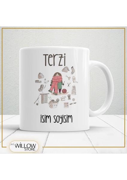 Terzi Temalı Porselen Kupa Bardak,hediyelik,yüksek Kalite,meslekler Temalı