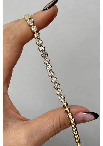 Luxe Romance Kuyumcu Işçiliği 14K Altın Kaplama Premium Seri Kadın Çelik Bileklik Altın