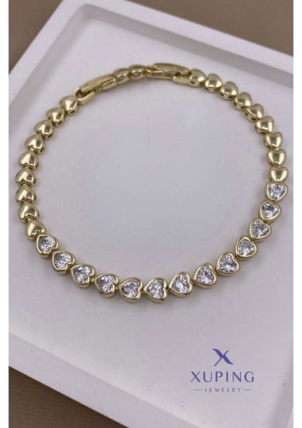 Luxe Romance Kuyumcu Işçiliği 14K Altın Kaplama Premium Seri Kadın Çelik Bileklik Altın fırsatları