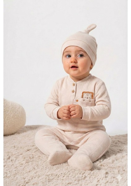 %100 Organik Pamuk Kumaş Baby Jungle Nakışlı Lüx Bebek Tulum fiyatları