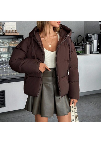 Kadın Kapüşonlu Şişme Mont