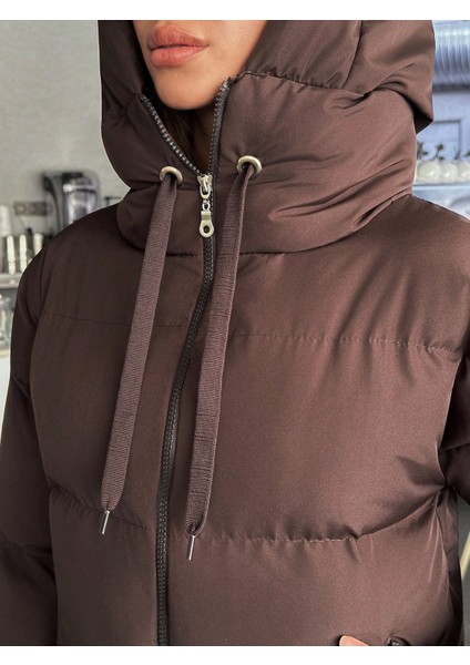 Kadın Kapüşonlu Şişme Mont