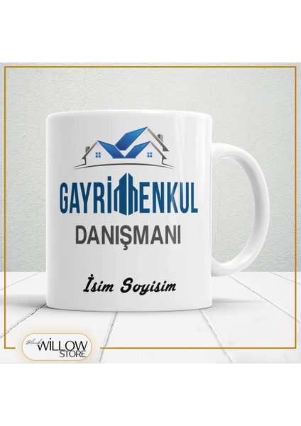 Gayrimenkul Danışmanı Temalı Porselen Kupa Bardak,hediyelik,yüksek Kalite,meslekler Temalı