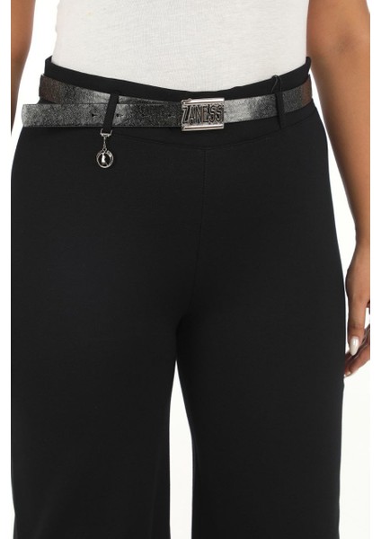 Büyük Beden Toparlayıcı Kemerli Yüksek Bel Boru Paça Örme Kadın Pantolon fiyatları