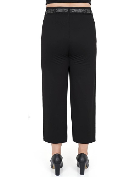 Büyük Beden Toparlayıcı Kemerli Yüksek Bel Boru Paça Örme Kadın Pantolon modelleri