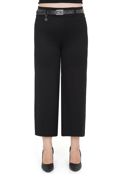 Büyük Beden Toparlayıcı Kemerli Yüksek Bel Boru Paça Örme Kadın Pantolon fırsatları