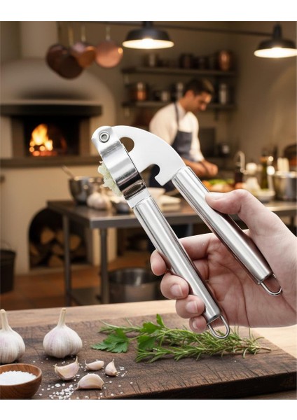 Paslanmaz Çelik Sarımsak Ezici 20 cm – Ergonomik Sarımsak Ezeceği Mutfak Yardımcısı fiyatları