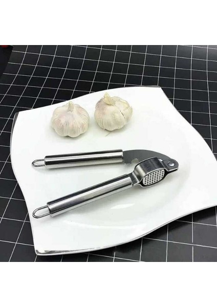 Paslanmaz Çelik Sarımsak Ezici 20 cm – Ergonomik Sarımsak Ezeceği Mutfak Yardımcısı
