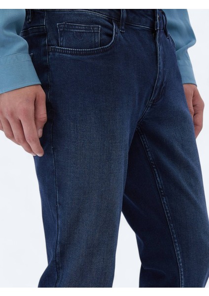 İndigo Slim Fit Denim Pamuk Karışımlı Pantolon