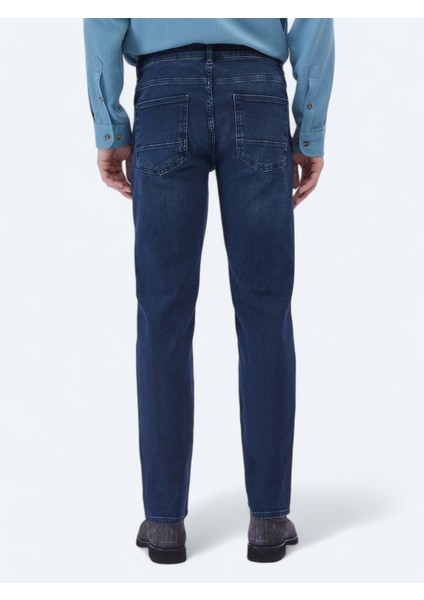 İndigo Slim Fit Denim Pamuk Karışımlı Pantolon