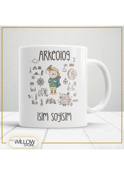 Arkeolog Temalı Porselen Kupa Bardak,hediyelik,yüksek Kalite,meslekler Temalı