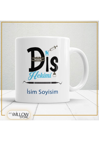 Diş Hekimi Temalı Porselen Kupa Bardak,hediyelik,yüksek Kalite,meslekler Temalı