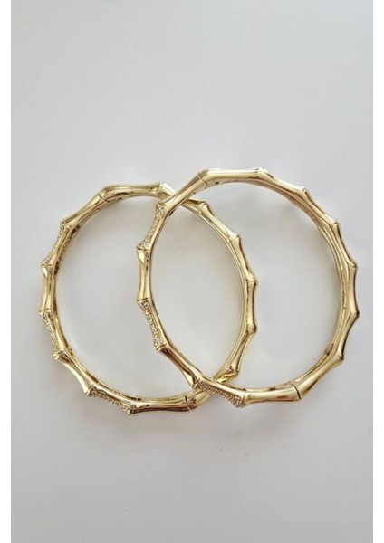 Özel Seri Bone Luxe Tasarım Zirkon Taşlı Kemik Model Kadın Çelik Kelepçe Altın fırsatları