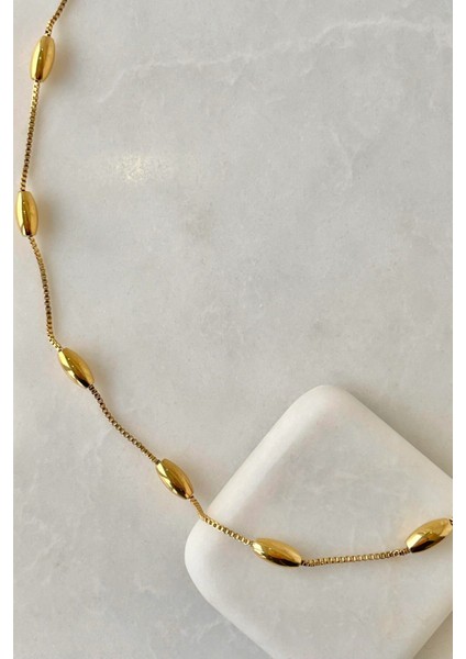 Özel Seri Oval Detaylı 45 cm Kadın Çelik Kolye Altın - 45 cm fiyatları