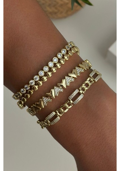 Özel Seri Ters Kalp Tasarım 14K Xuping Kadın Çelik Bileklik Altın fiyatları