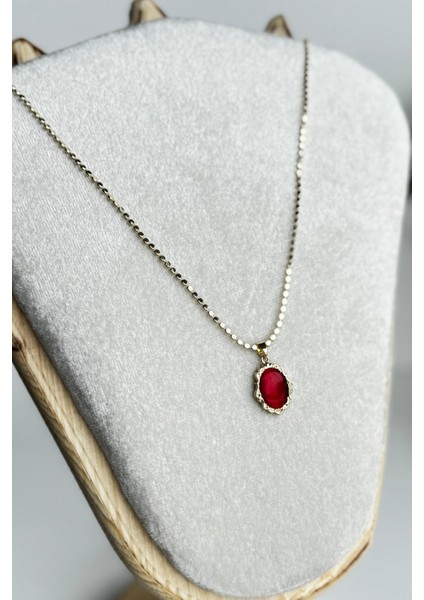 Özel Seri Scarlet Grace Tasarım Arpa Zincirli 60 cm Kadın Çelik Kolye Altın - 60 cm