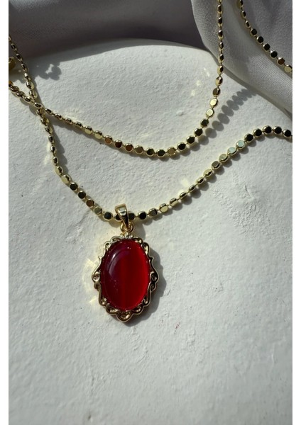 Özel Seri Scarlet Grace Tasarım Arpa Zincirli 60 cm Kadın Çelik Kolye Altın - 60 cm fiyatları