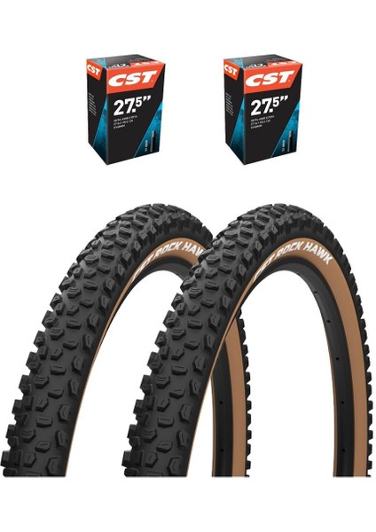 Rock Hawk Amber Yanak 27.5 x 2.25 Mtb Bisiklet Lastik Seti 2iç + 2dış