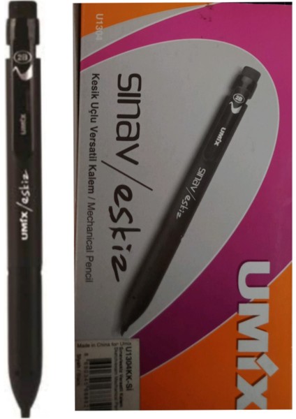 sınav eskiz 1.8x0.9 mm u1304 ve u1307 versatil kalem+ 2 li uç(min) seti