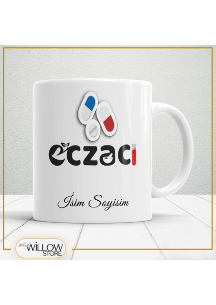 Eczacı 2 Temalı Porselen Kupa Bardak,hediyelik,yüksek Kalite,meslekler Temalı