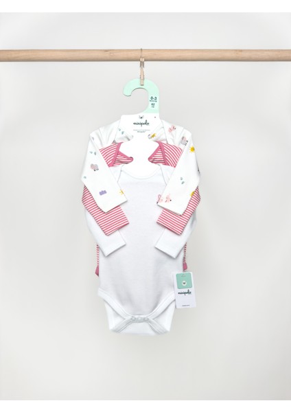 Uzun Kol Kız Bebek Çıtçıtlı Body 3'lü Set fiyatları