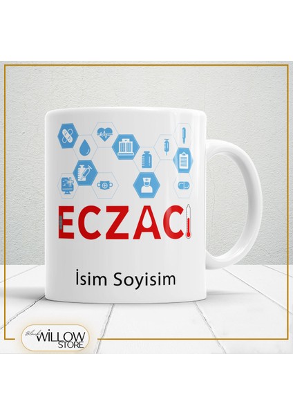 Eczacı Temalı Porselen Kupa Bardak,hediyelik,yüksek Kalite,meslekler Temalı