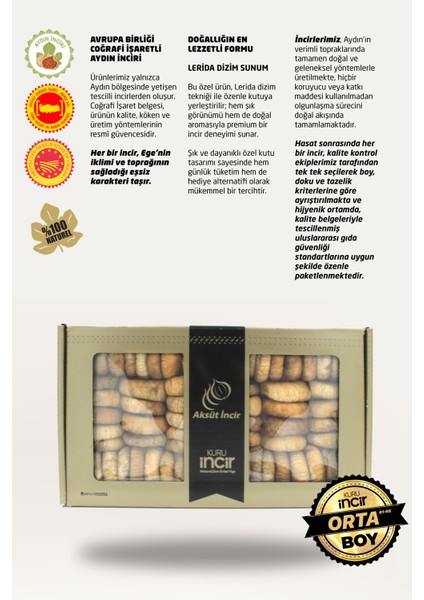 Kuru Incir Lerida Dizim 1000G Aydın Inciri (Ab Coğrafi Işaretli)