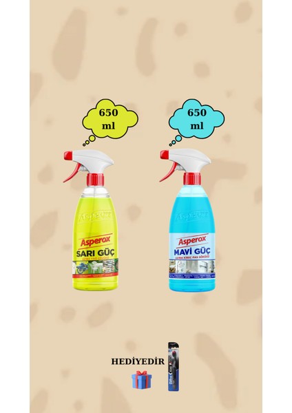 Sarı Güç 650 ml ve Mavi Güç 650 ml Hediyeli
