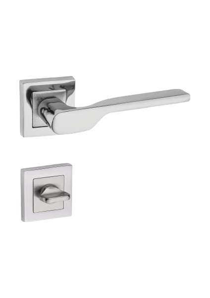 Sedir Kol Kare Rozetli Nikel Saten Wc Kapı Kolu