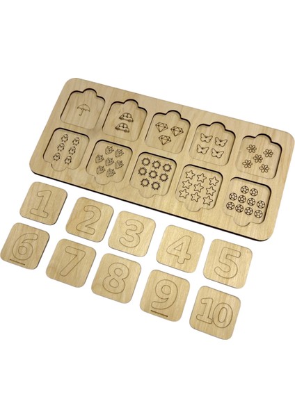 Say ve Bul, Sayı ve Sembol Oyunu, Montessori Matematik Oyunu, 1’den 10’a Kadar fırsatları