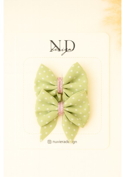 Pastel Nane Fiyonk Klipsli Toka - 2'li Set