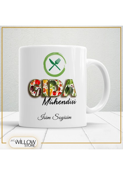 Gıda Mühendisi 3 Temalı Porselen Kupa Bardak,hediyelik,yüksek Kalite,meslekler Temalı