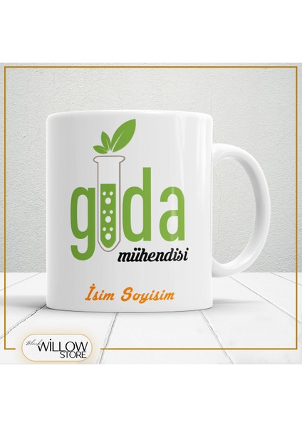 Gıda Mühendisi 4 Temalı Porselen Kupa Bardak,hediyelik,yüksek Kalite,meslekler Temalı