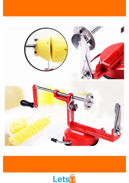 Spiral Patates Dilimleyici Çubukla Farklı Patates Cipsi Yapımı modelleri