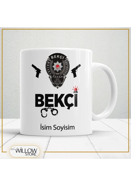 Bekçi Temalı Porselen Kupa Bardak,hediyelik,yüksek Kalite,meslekler Temalı