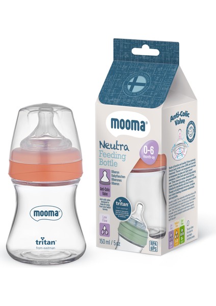 Neutra Tritan Biberon 150 ml 0-6 Ay (Yavaş Akış) - Mercan Pembe