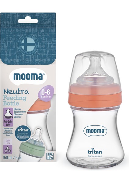 Neutra Tritan Biberon 150 ml 0-6 Ay (Yavaş Akış) - Mercan Pembe fiyatları