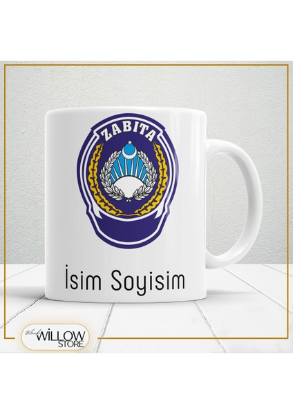 Zabıta 3 Temalı Porselen Kupa Bardak,hediyelik,yüksek Kalite,meslekler Temalı