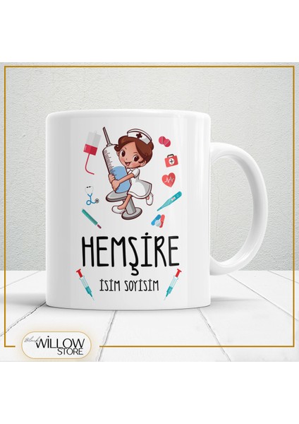 Hemşire Temalı Porselen Kupa Bardak,hediyelik,yüksek Kalite,meslekler Temalı