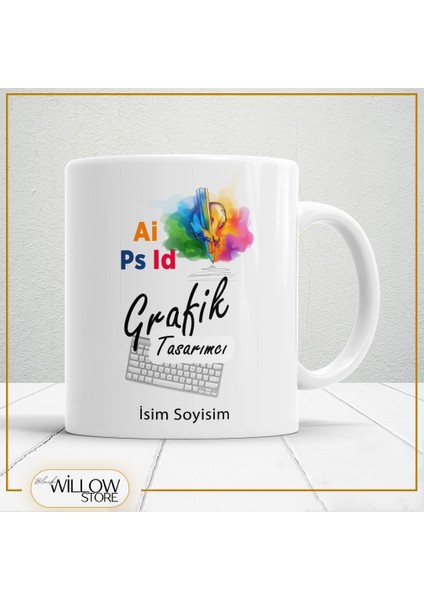 Grafik Tasarımcı Temalı Porselen Kupa Bardak,hediyelik,yüksek Kalite,meslekler Temalı