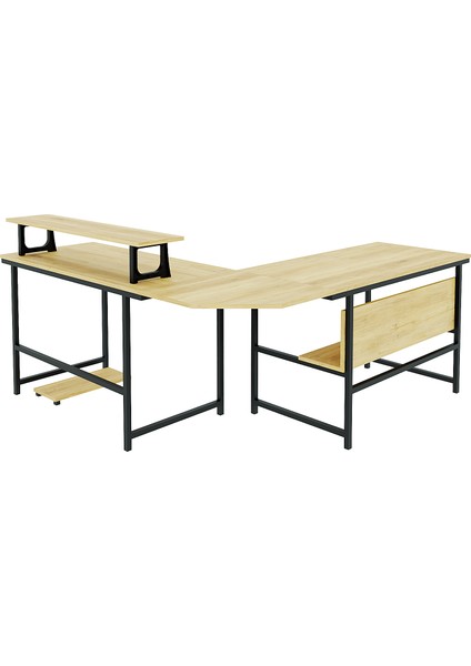 200-E Açık Ceviz (Ebru) L Masa, Oyun Masası, L-Tipi Bilgisayar Masası modelleri