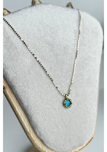 Özel Seri Calm Ocean Tasarım Ezme Zincirli 60 cm Kadın Çelik Kolye Altın - 60 cm