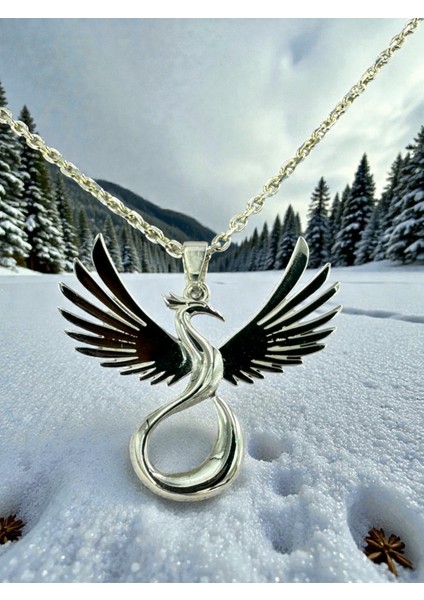 Gümüş Anka Kuşu Kolye, Yeni Tasarım Anka Kuşu, Altın Kaplama Anka Kuşu Kolye, Hediyelik Kolye