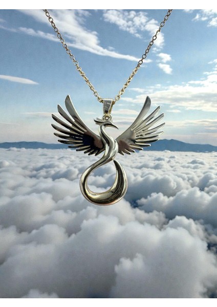 Gümüş Anka Kuşu Kolye, Yeni Tasarım Anka Kuşu, Altın Kaplama Anka Kuşu Kolye, Hediyelik Kolye fiyatları