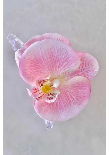 Orkide Çiçeği Tasarım Kadın Mandal Toka Pudra Pembe fiyatları