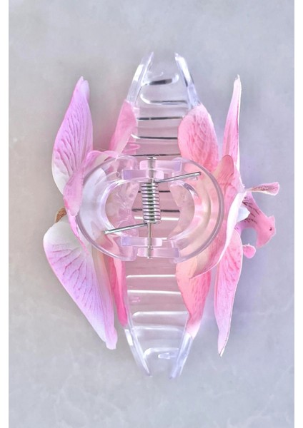 Orkide Çiçeği Tasarım Kadın Mandal Toka Pudra Pembe modelleri